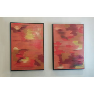 Joyce Creiger " China Red Series Diptych " by Joyce Creiger Painting Print