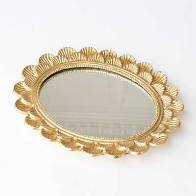 Scalloped Mirrored Tray