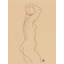 Standing Nude, Facing Right by Egon Schiele - Wrapped Canvas Rectangle Print Drawing Print-1255929530