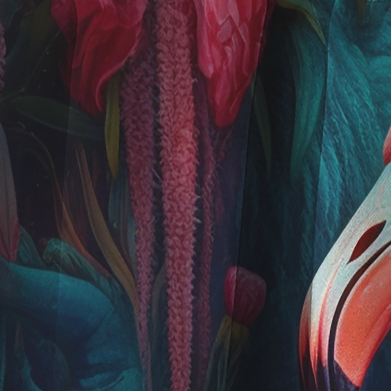 Tropical Flamingo Grace III - rideau occultant à imprimé animal en velours Flamingo - 1 panneau, L 52 po x L 108 po