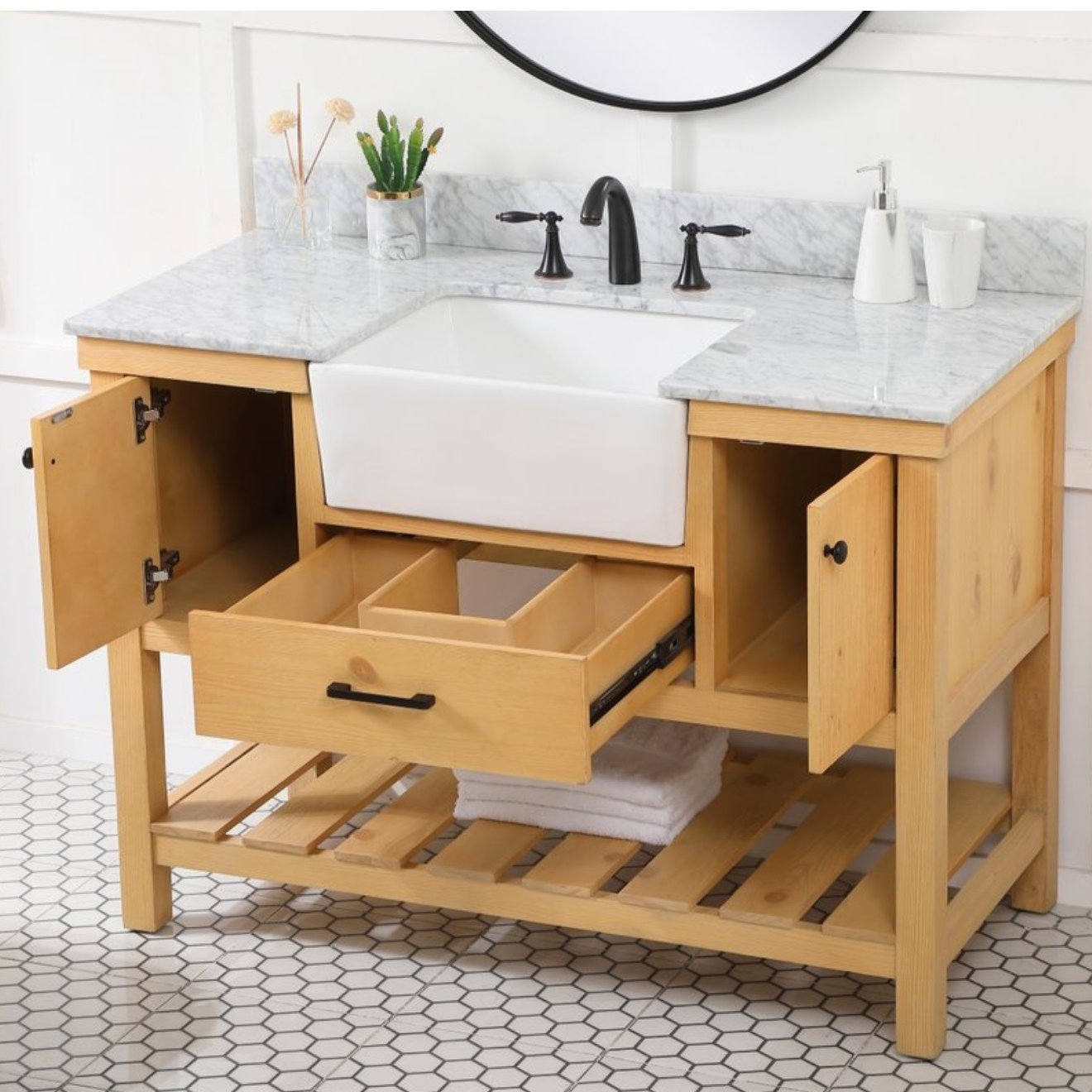 Pelaghia 48'' Single Bathroom Vanity, Natural Wood