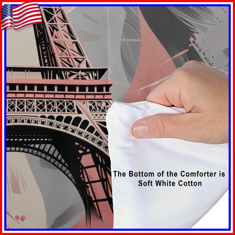 Eiffel Tower Bedding Architecture Comforter Modern, Twin Extra Long