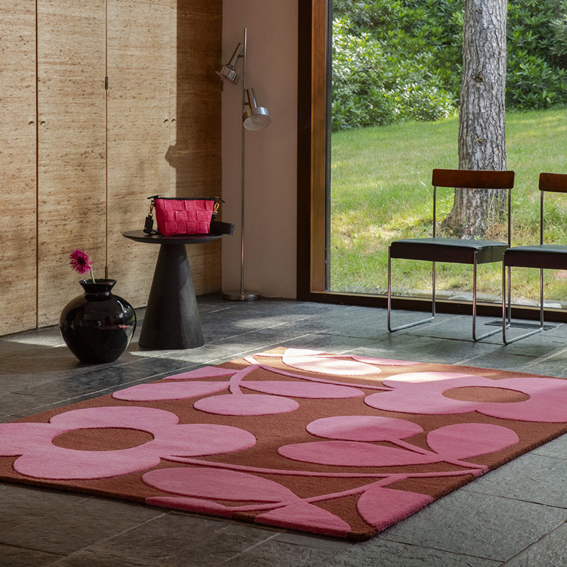 Wool Floral Area Rug, Rectangle 5'3" x 7'6"