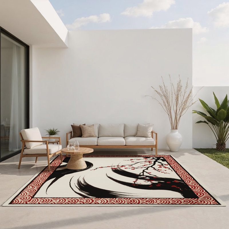 Tapis intérieur et extérieur Lunar Bloom, Rectangle 8' x 10'