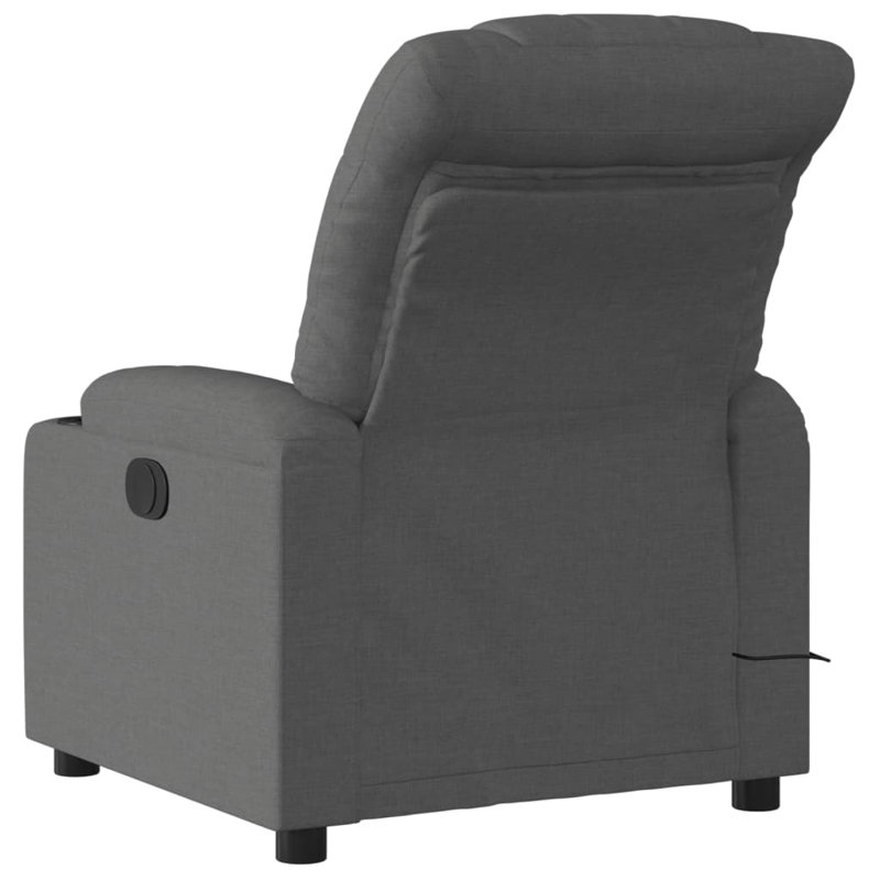 Upholstered Massage Chair, Dark Gray Polyester