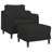  Sofa Chair With Footstool Black-344586123