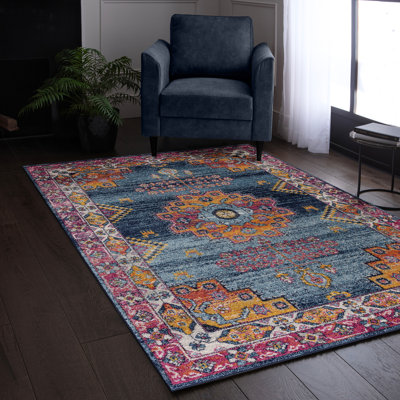 Ralph Vintage Look Pink/Blue Area Rug