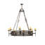 Lustre de roue de wagon de style bougie 8 lumières Foulton