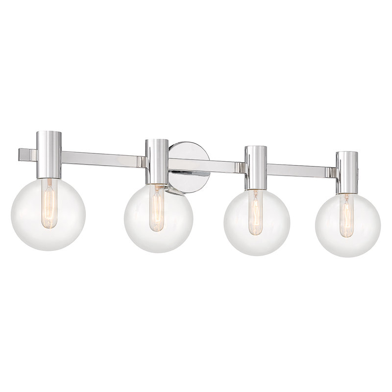 Éclairage pour salle de bain 4 lumières Ryenne en chrome, Chrome chrome, H 10 po x l 34 po x P 34 po, 4 Lights