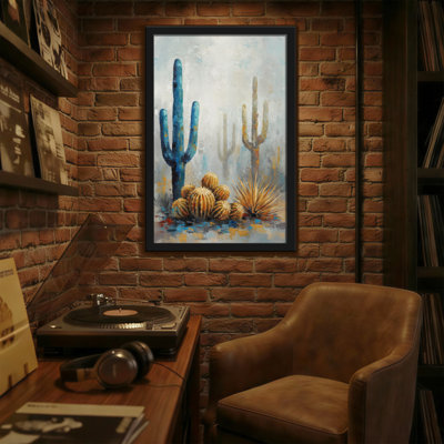 Plants & Flowers Desert Cactus Landscape Art Print Canvas