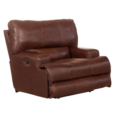 Anjuman 50" Wide Genuine Leather Power Standard Recliner by Lark Manor