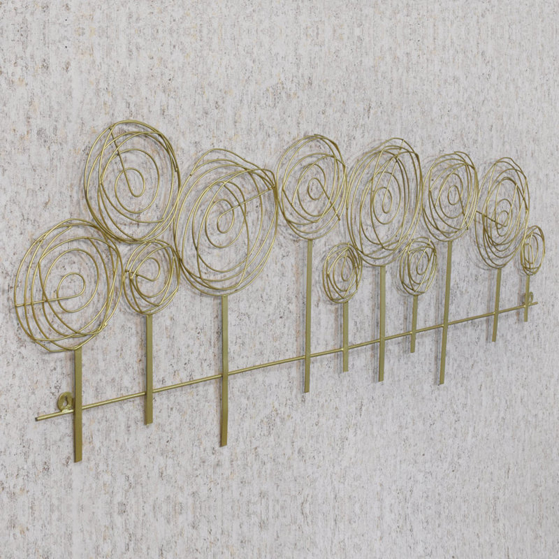 Handmade Abstract Wall Decor on Iron, Gold