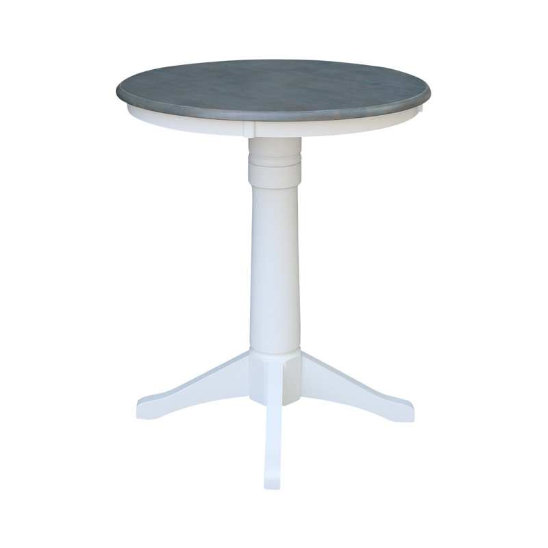 Table de salle à manger Gianluka, H 35,9 po x L 30 po x l 30 po, Gris chiné / Blanc