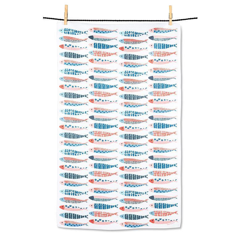 Rows Of Fish Tea Towel