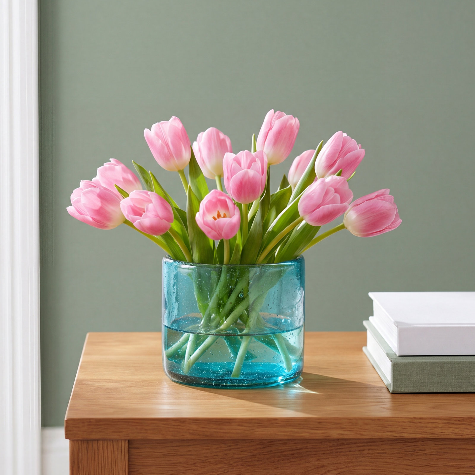 Quin 3.1'' Glass Table Vase, Aqua