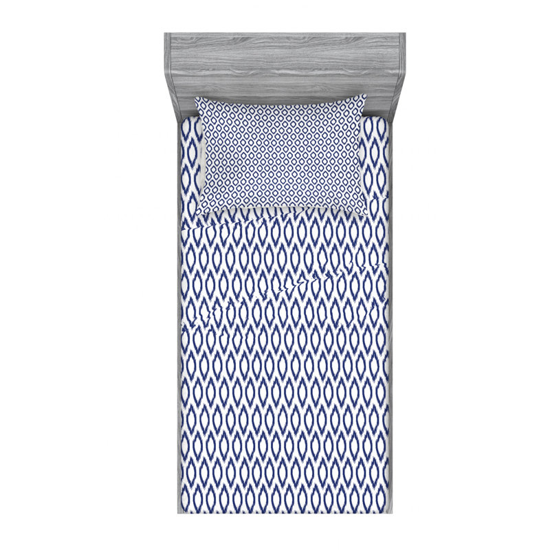 Microfiber Ikat Sheet Set, Twin XL Sheet Set with Fitted Sheet