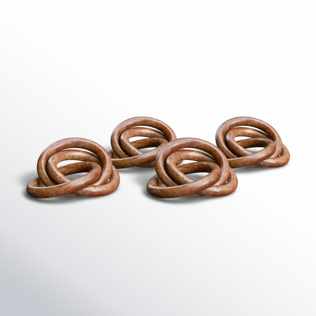 Wooden Interlock Dinner Napkin Ring (Set of 4) Birch Lane™ 