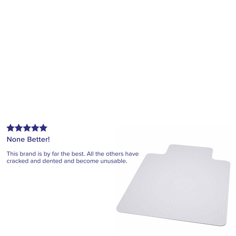Lemanski 36" x 48" Big & Tall 400 lb. Capacity Carpet Chair Mat with Lip, 0.16" H x 45" W x 53" D