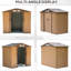 Remise de rangement extérieure 7 pi x 4 pi, acier, 4 évents, 2 portes coulissantes, spacieuse pour les outils de jardin, entretien de la pelouse, fournitures de piscine, unité jaune, 4 pi, garage galvanisé