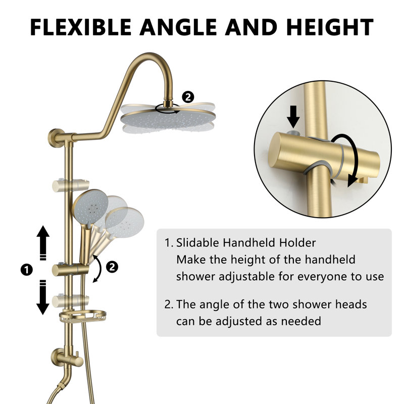 Diverter All-In-One Kit with Rough in-Valve, Brushed Gold