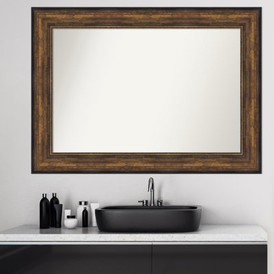 Ballroom Bronze Bathroom Vanity Non-Beveled Wall Mirror