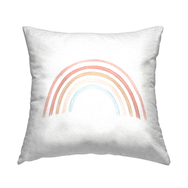 Coussin d'extérieur à imprimé arc-en-ciel pastel doux par Daphne Polselli