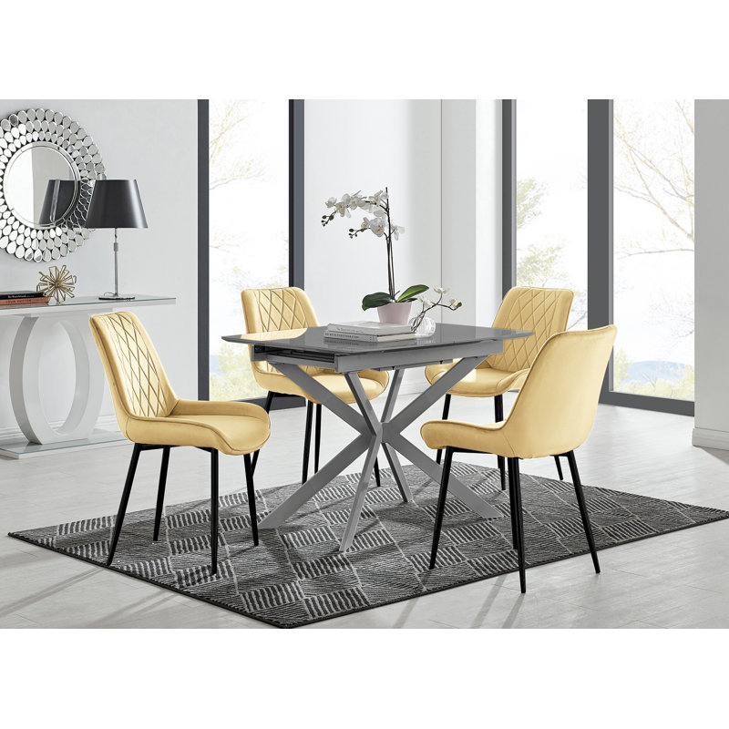 Dining Set, 4, Mustard