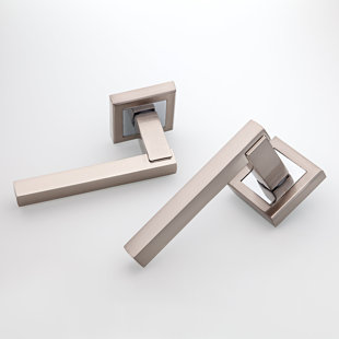 Milcasa Quadra Lever Door Handle - Interior Door Handles For European Magnetic Lock - Sturdy Stainless Steel Indoor Handle - Reversible Handling - Elegant Hallway, Bedroom, Passage Door Handle (Set of 2)