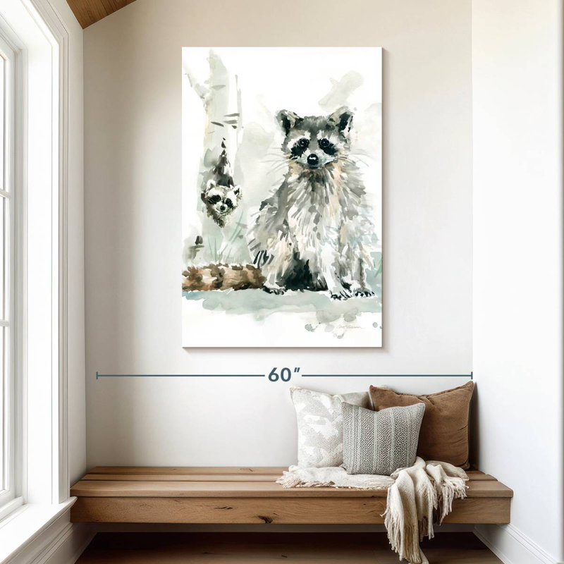Brampt Raccoon And Baby, 48" H x 32" W
