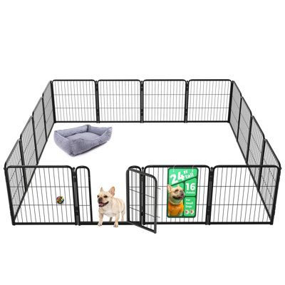 Parc pour animaux d'intérieur et d'extérieur non-stressé et sécuritaire pour le chiot et les petits chiens, de 24 pouces, 16 pouces, pour un chiot et un petit chien