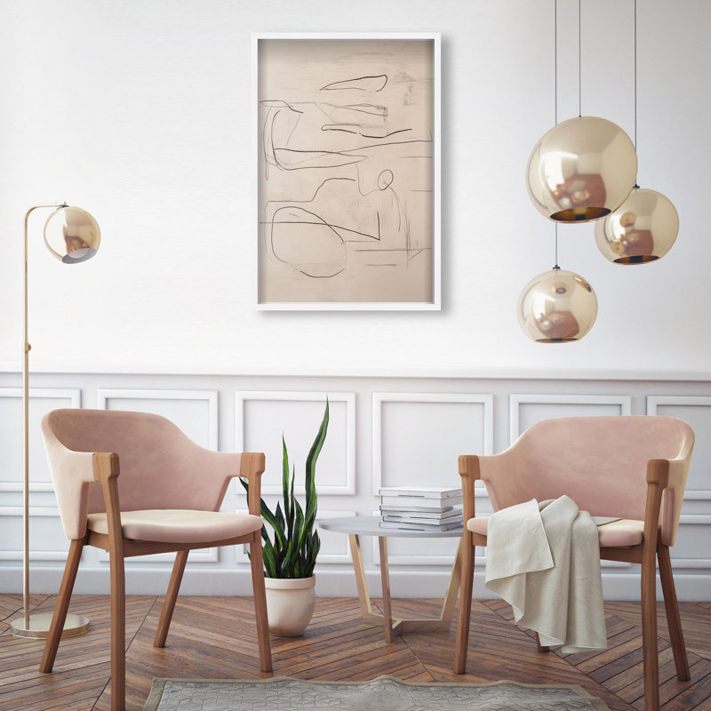 Oliver Gal Frenzied Strokes II Abstract - Luxury Shadowbox Framed Wall Art, 25.5" H x 17.5" W, White