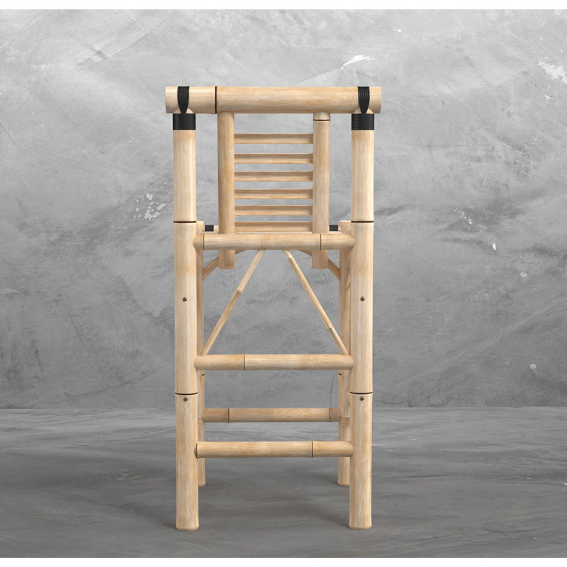 Tabouret de patio en bambou Carrcroft Tiki By RAM Game Room