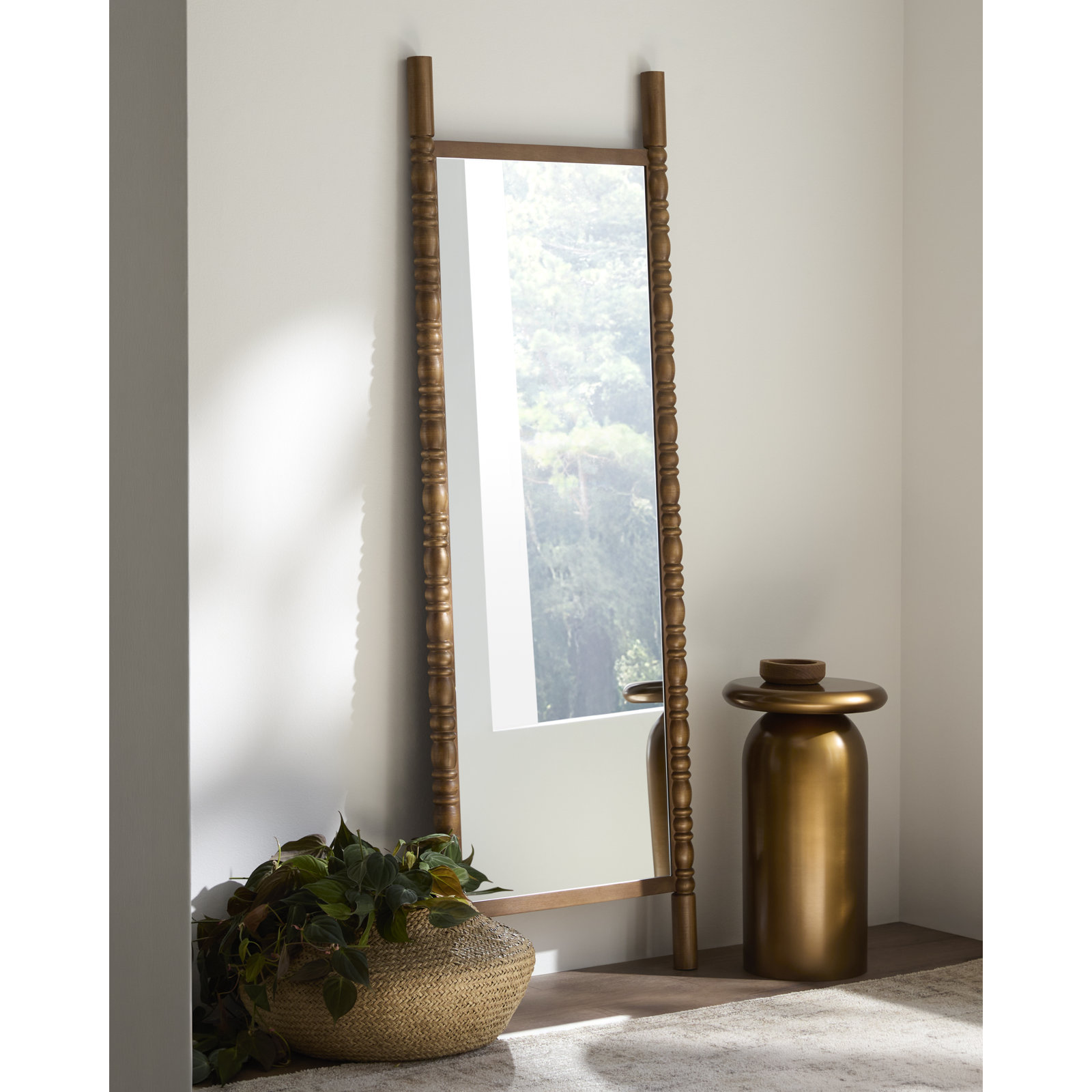 Bennet Mirror, 65" x 22", Brown Wood