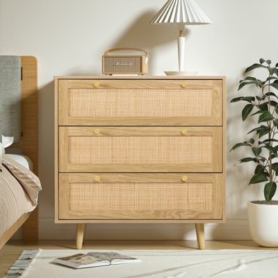 Shavon 3 Drawer Dresser 31.5" W Chest of Dresser with Spacious Storage for Bedroom Living Room