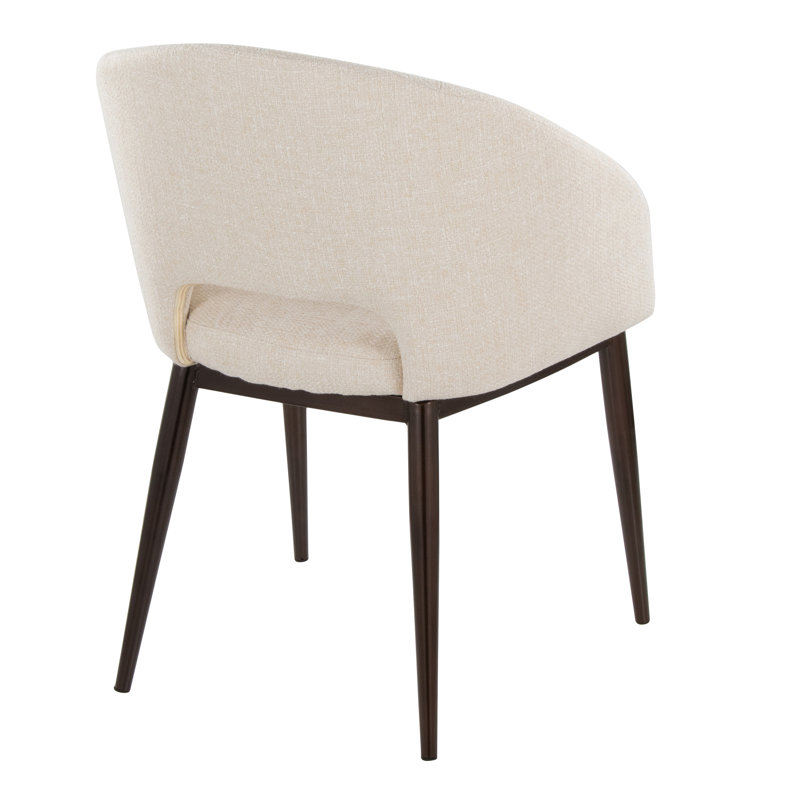 Evanoff 18.5'' H Upholstered Metal Side Chair, Cream Noise, Copper