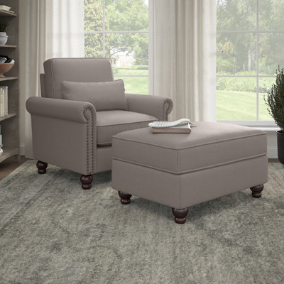 Fruzsina Upholstered Armchair with Ottoman