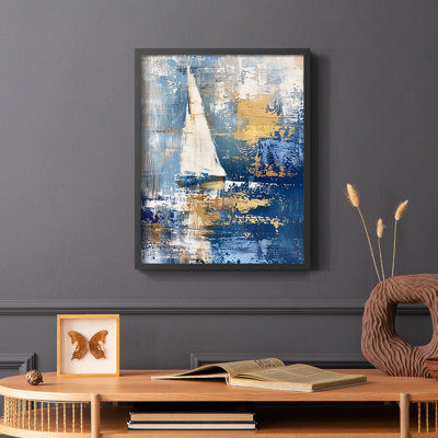 NAUTICAL Series CLxxxv - reproduction encadrée de qualité supérieure - prête à être accrochée - aucun clou requis