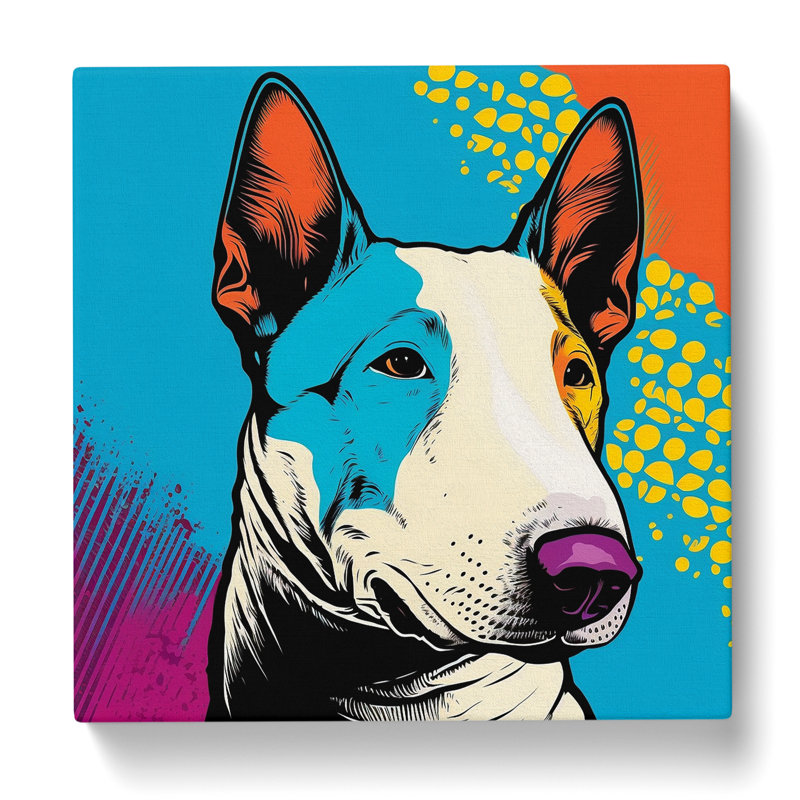 English Bull Terrier Pop - Wrapped Canvas, 35cm H x 35cm W x 3cm D