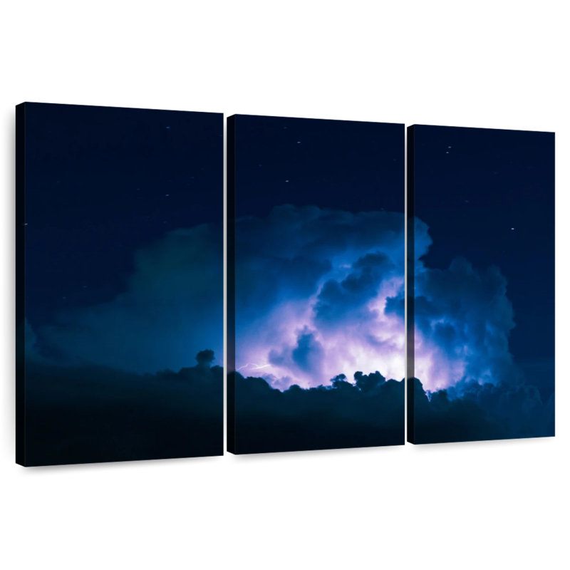 Alvord Lightening At Night, 32" H x 50" W