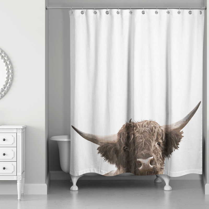 Rideau de douche Painterly Peeking Cow