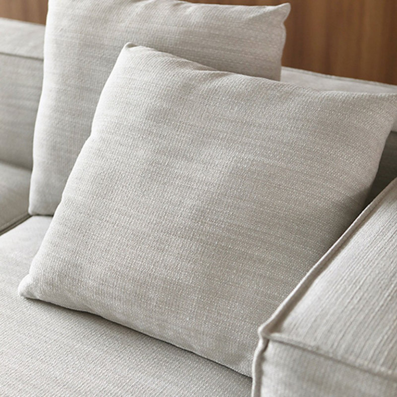 Canapé modulaire 2 pièces rembourré, Orienté à droite, Coton gris clair / lin
