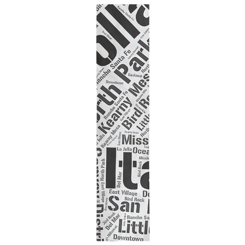 Table Runner, 90" x 16", Black, San Diego