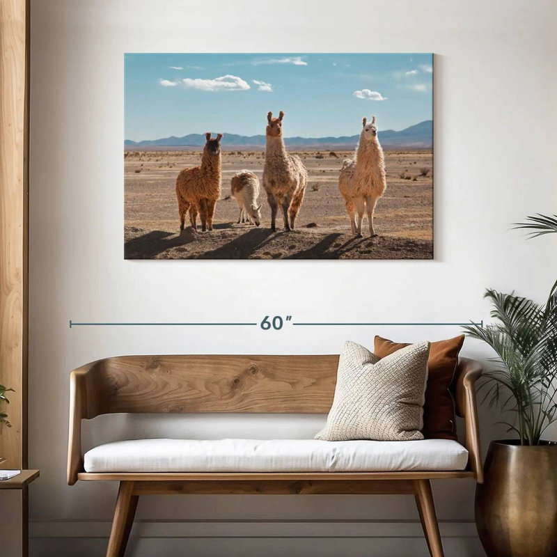 Four Llamas, 30" H x 45" W