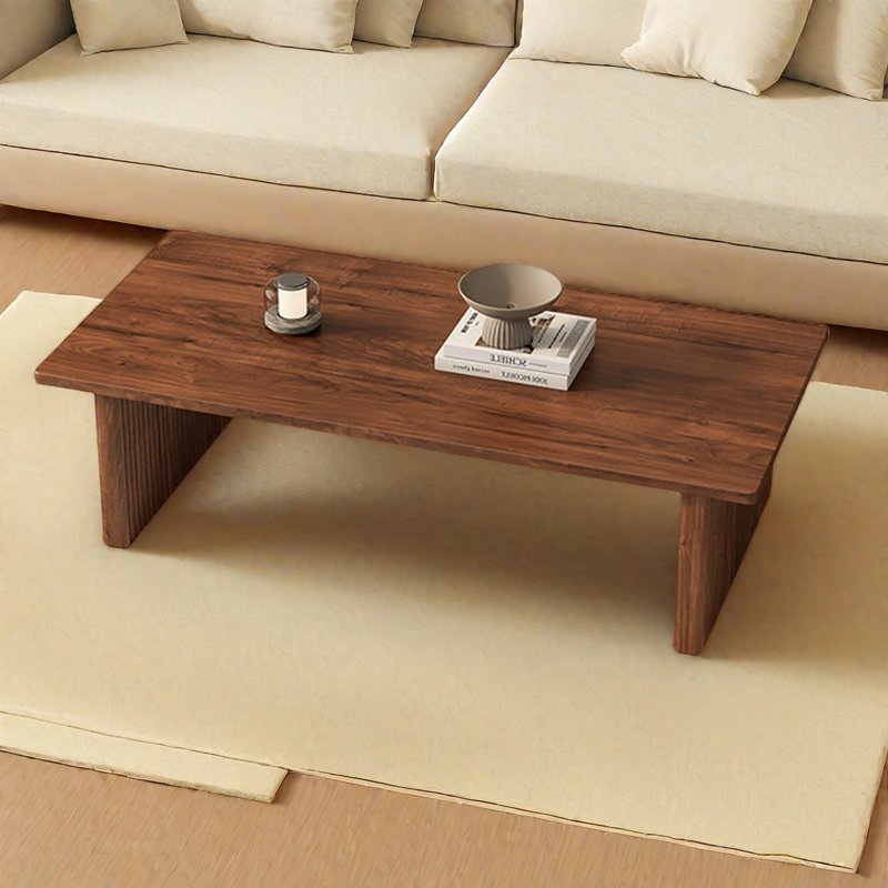 Rectangular simple solid wood coffee table, 15.7" H x 55.1" L x 27.6" W