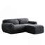 Canapé modulaire ergonomique 2 places avec tissu moelleux doux et 1 repose-pieds, conception antidérapante, aucun assemblage requis-1475213946