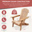 Chaise Adirondack pliante en bois (pré-assemblée, teintée)
