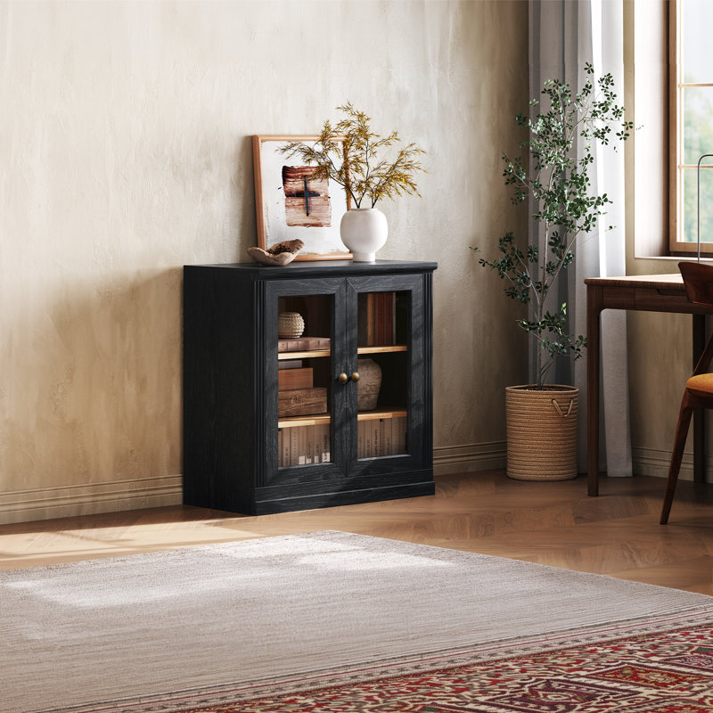 Vitrine de rangement modulaire Monos avec portes (lot de 1), noire, Noir