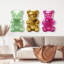 Oliver Gal Glam Gummy Bear Trio Bright - Die-Cut Acrylic Glass Wall Art Sculpture-330957476