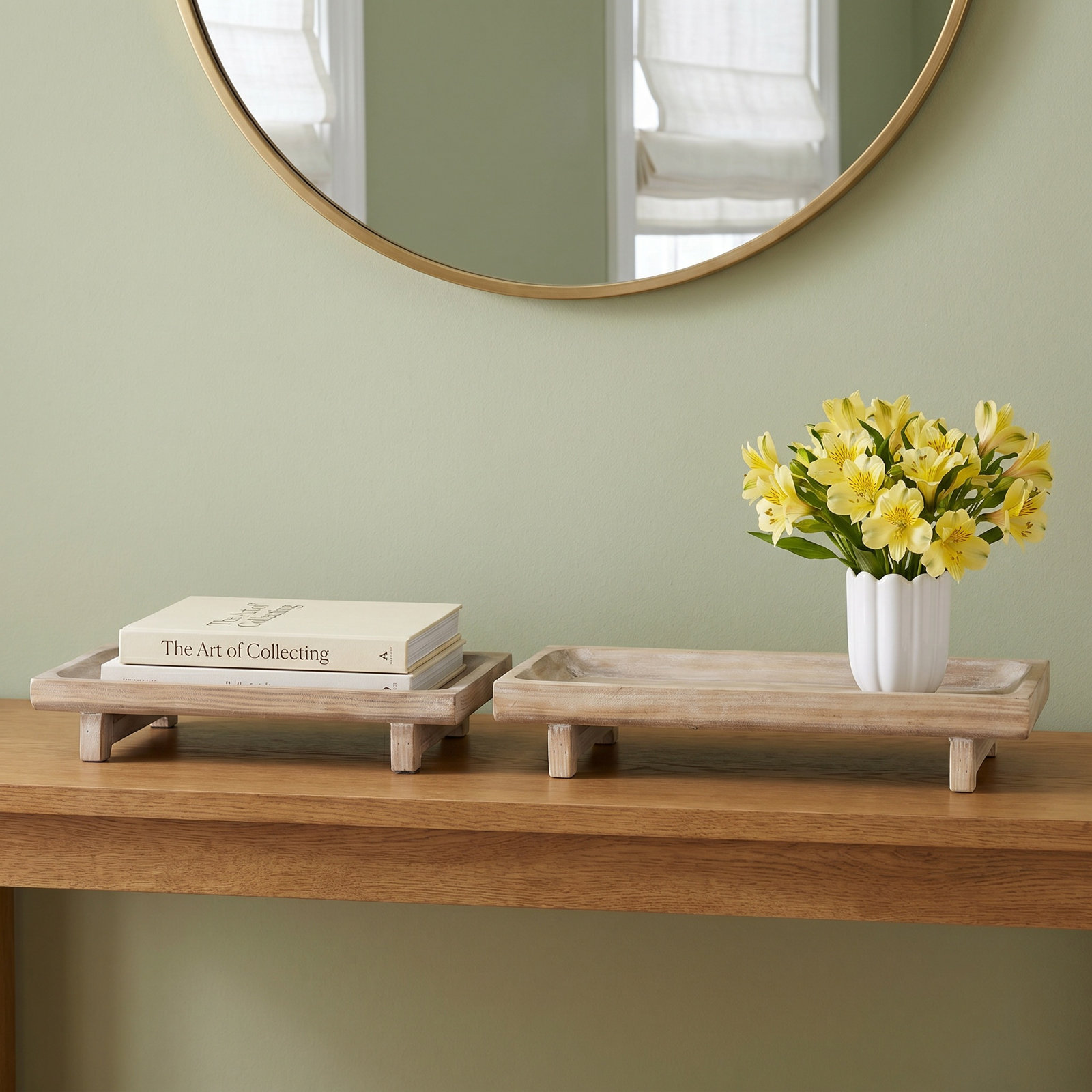 Eviana Solid Wood Tray - Set of 2