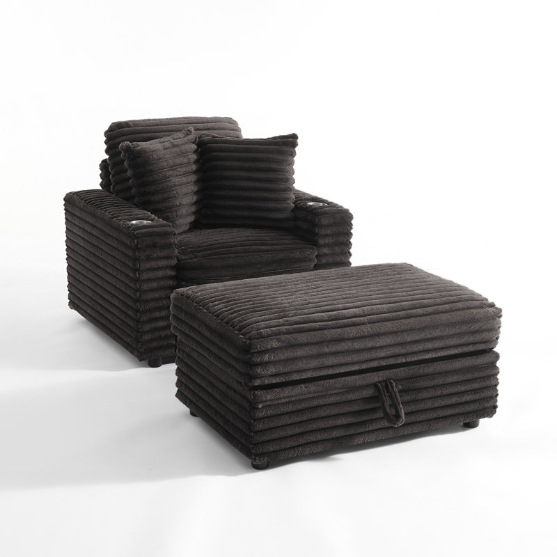 Ermia 96Cm Wide Armchair, Chocolate Faux Fur